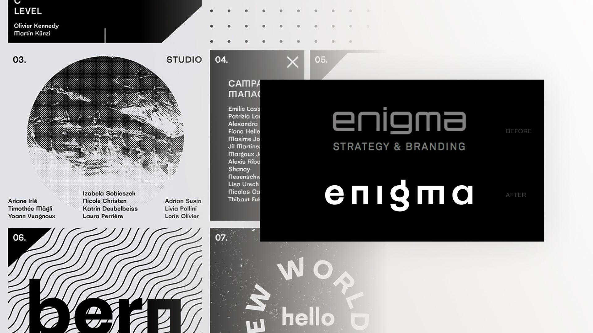 Image of the old and new logo of enigma 