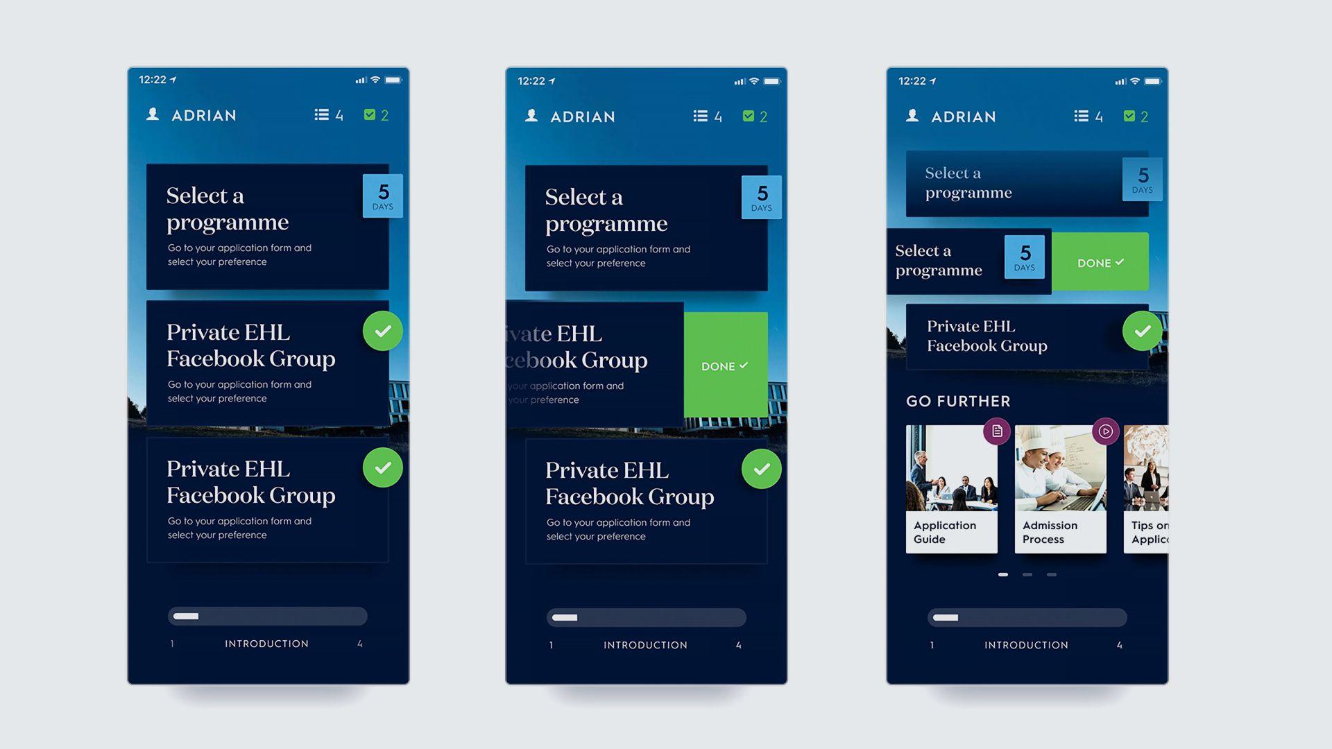 Multiple view of interaction inside the app